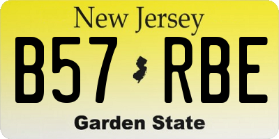 NJ license plate B57RBE