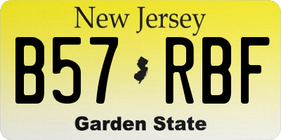 NJ license plate B57RBF