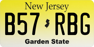 NJ license plate B57RBG