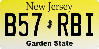 NJ license plate B57RBI