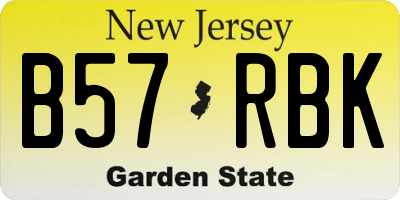 NJ license plate B57RBK