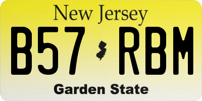 NJ license plate B57RBM