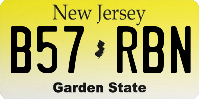 NJ license plate B57RBN