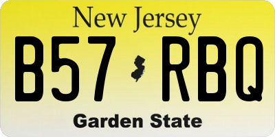 NJ license plate B57RBQ