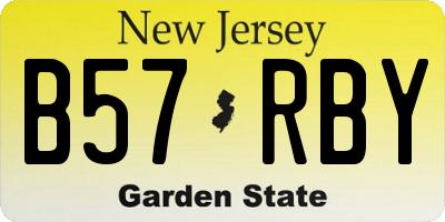 NJ license plate B57RBY