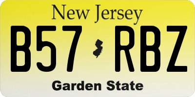 NJ license plate B57RBZ