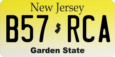NJ license plate B57RCA