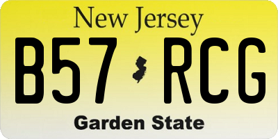 NJ license plate B57RCG