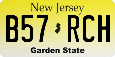 NJ license plate B57RCH