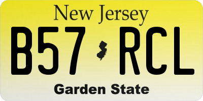 NJ license plate B57RCL