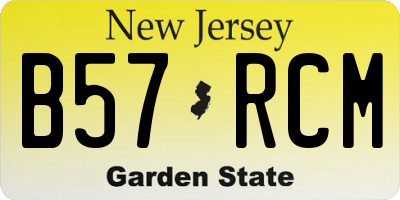 NJ license plate B57RCM