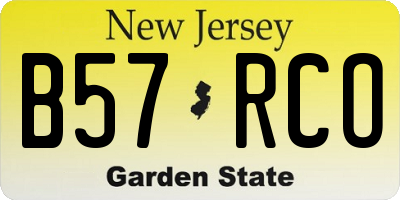 NJ license plate B57RCO