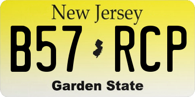 NJ license plate B57RCP