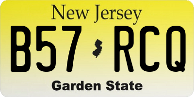 NJ license plate B57RCQ