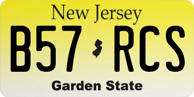 NJ license plate B57RCS