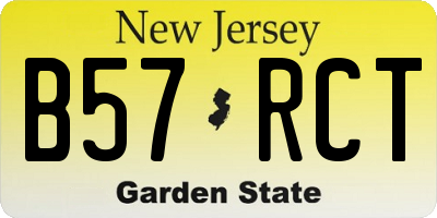 NJ license plate B57RCT