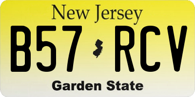 NJ license plate B57RCV