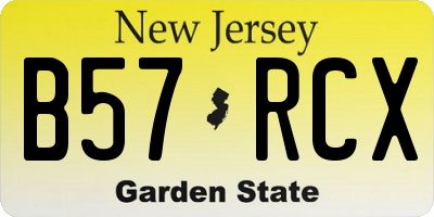 NJ license plate B57RCX