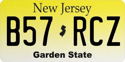 NJ license plate B57RCZ