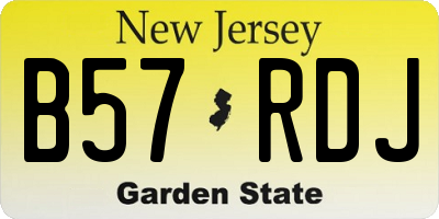 NJ license plate B57RDJ
