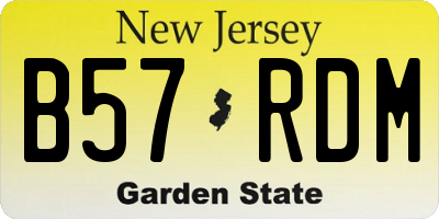 NJ license plate B57RDM