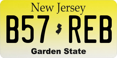 NJ license plate B57REB