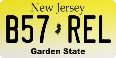 NJ license plate B57REL