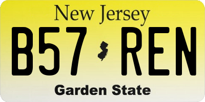 NJ license plate B57REN