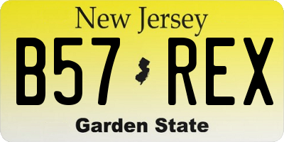 NJ license plate B57REX