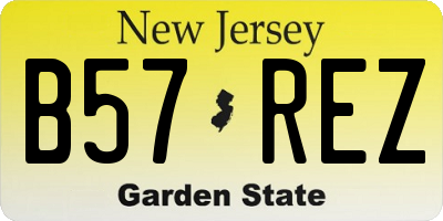 NJ license plate B57REZ