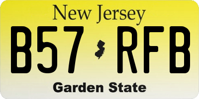 NJ license plate B57RFB