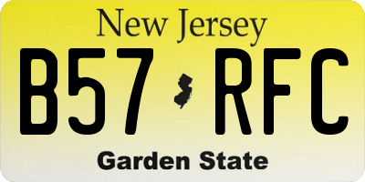 NJ license plate B57RFC