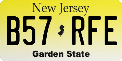 NJ license plate B57RFE