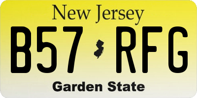 NJ license plate B57RFG