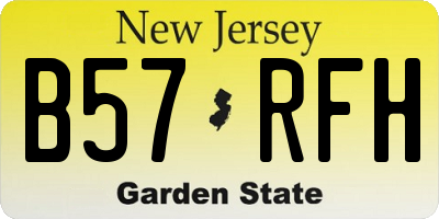 NJ license plate B57RFH