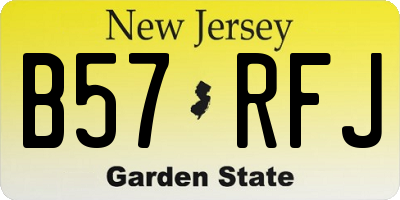 NJ license plate B57RFJ