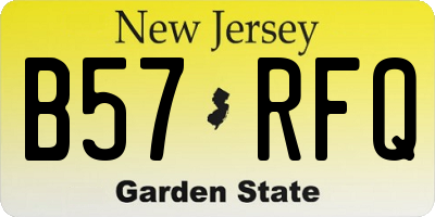 NJ license plate B57RFQ