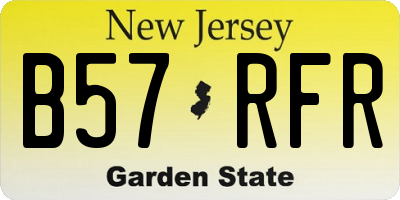 NJ license plate B57RFR