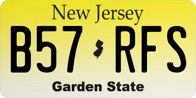 NJ license plate B57RFS