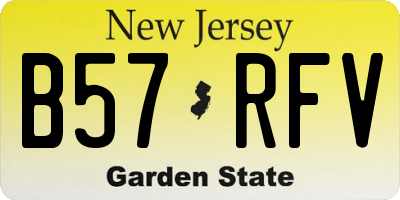 NJ license plate B57RFV