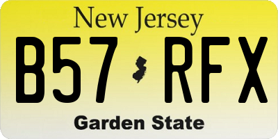 NJ license plate B57RFX