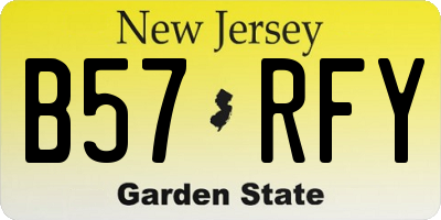 NJ license plate B57RFY