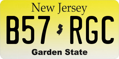 NJ license plate B57RGC