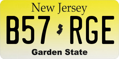 NJ license plate B57RGE