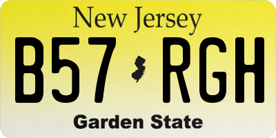 NJ license plate B57RGH