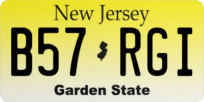 NJ license plate B57RGI