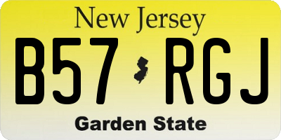 NJ license plate B57RGJ