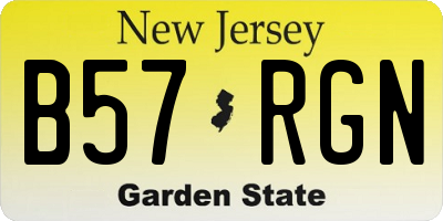 NJ license plate B57RGN