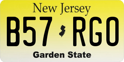 NJ license plate B57RGO