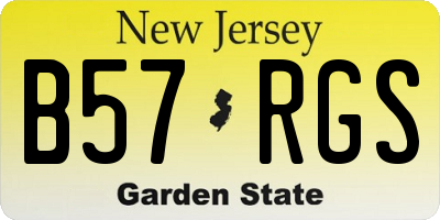 NJ license plate B57RGS
